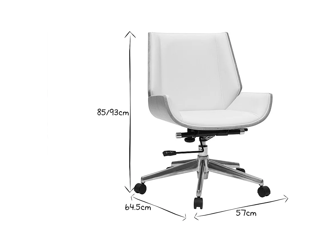 Silla de escritorio madera clara y gris claro CURVED