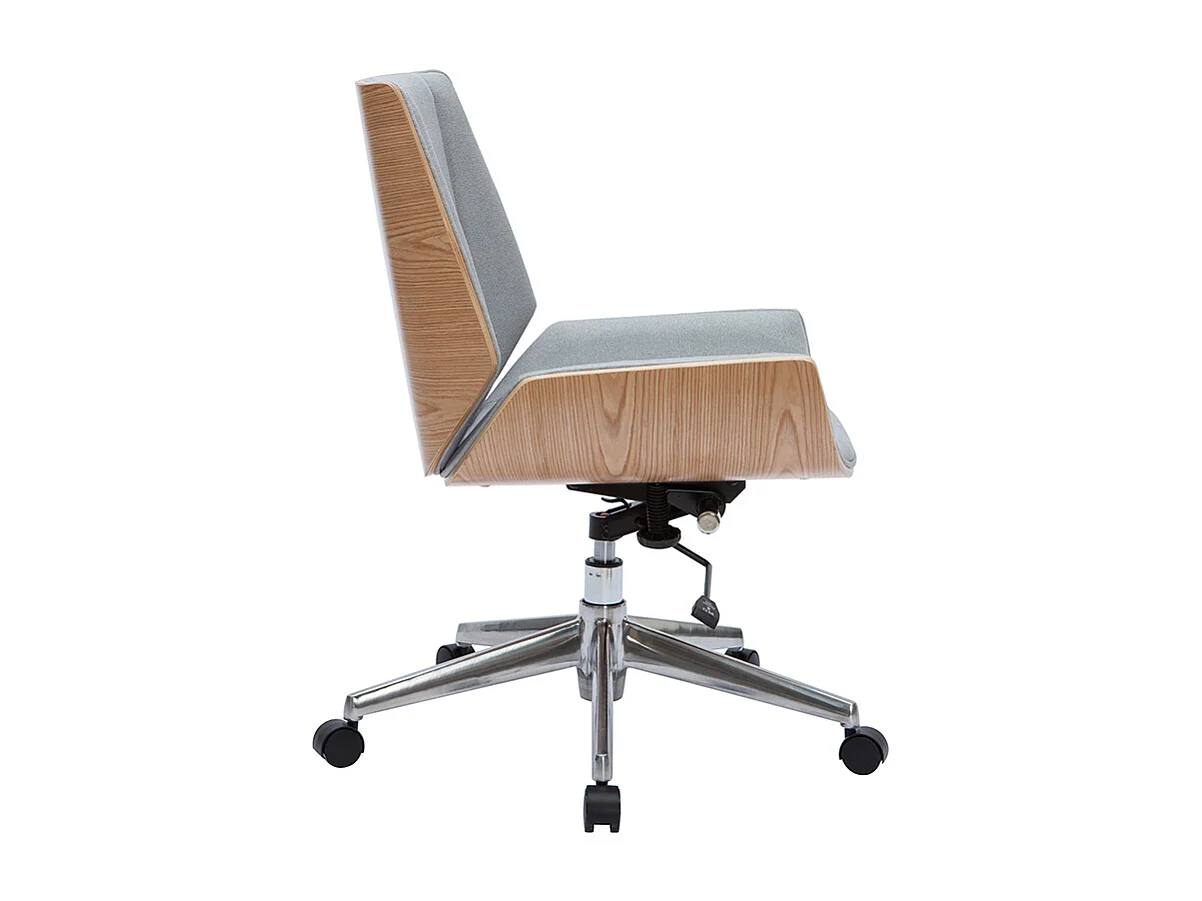 Silla de escritorio madera clara y gris claro CURVED