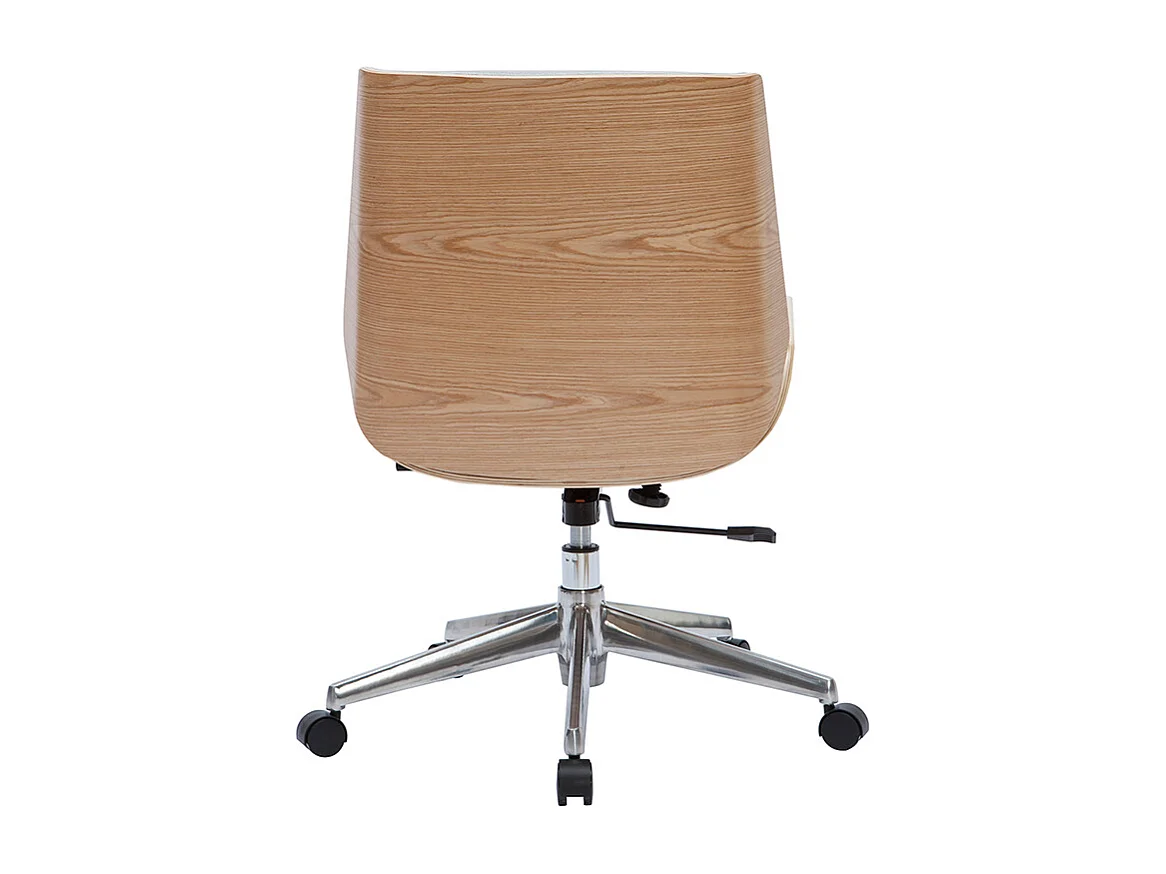 Silla de escritorio madera clara y gris claro CURVED