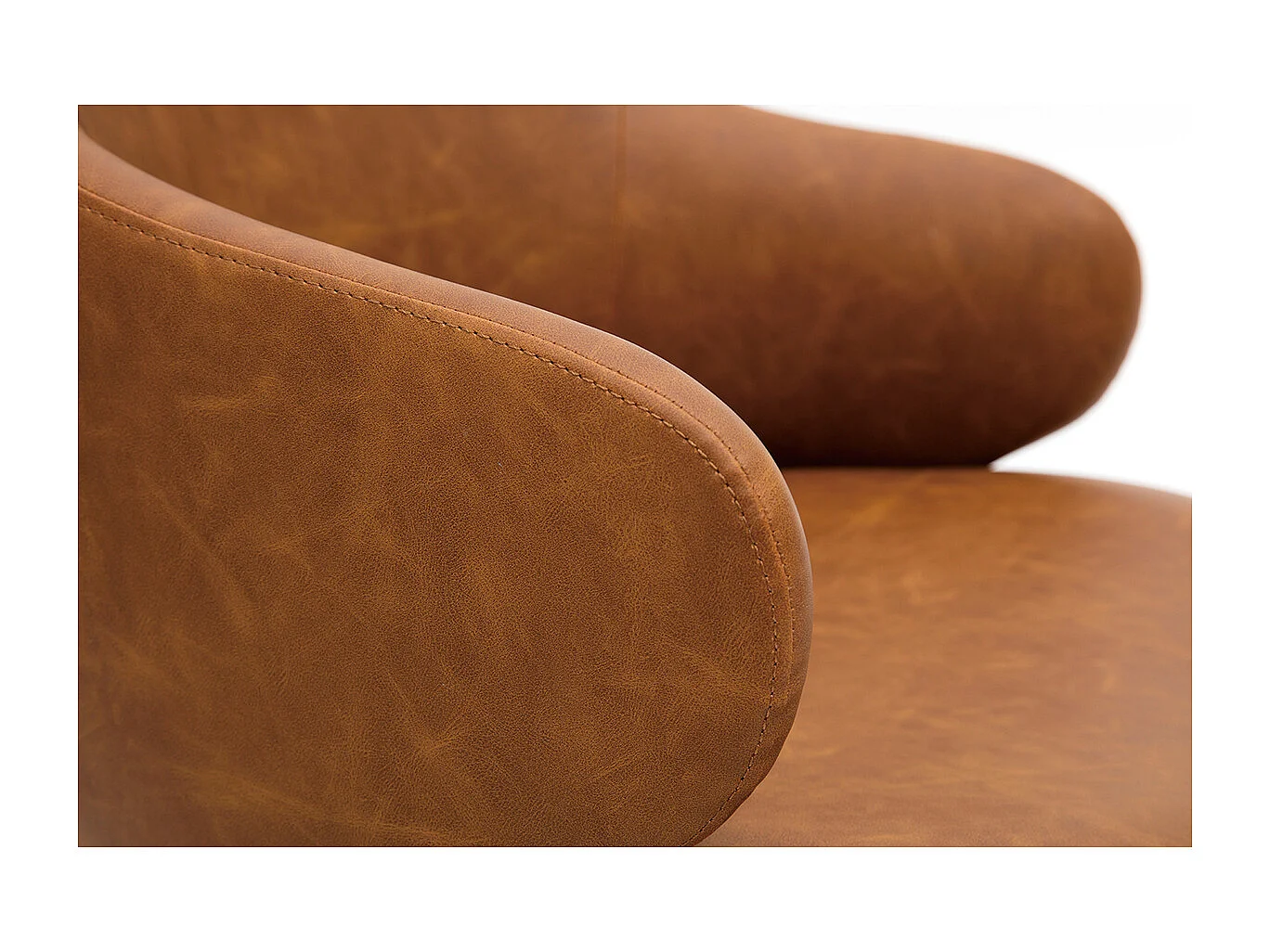 Chaise de bureau à roulettes vintage marron et métal noir HEMMY