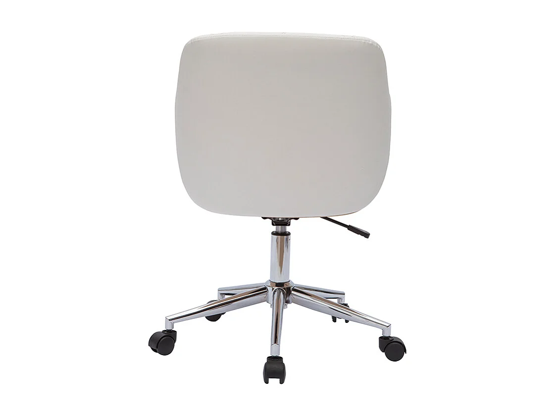 Poltrona da ufficio design bianco e legno chiaro SANDRO