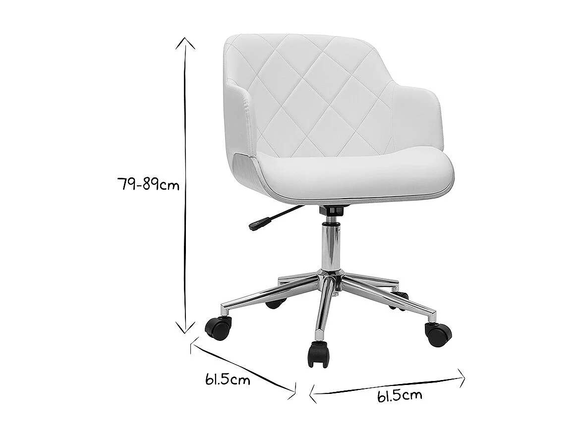 Poltrona da ufficio design bianco e legno chiaro SANDRO