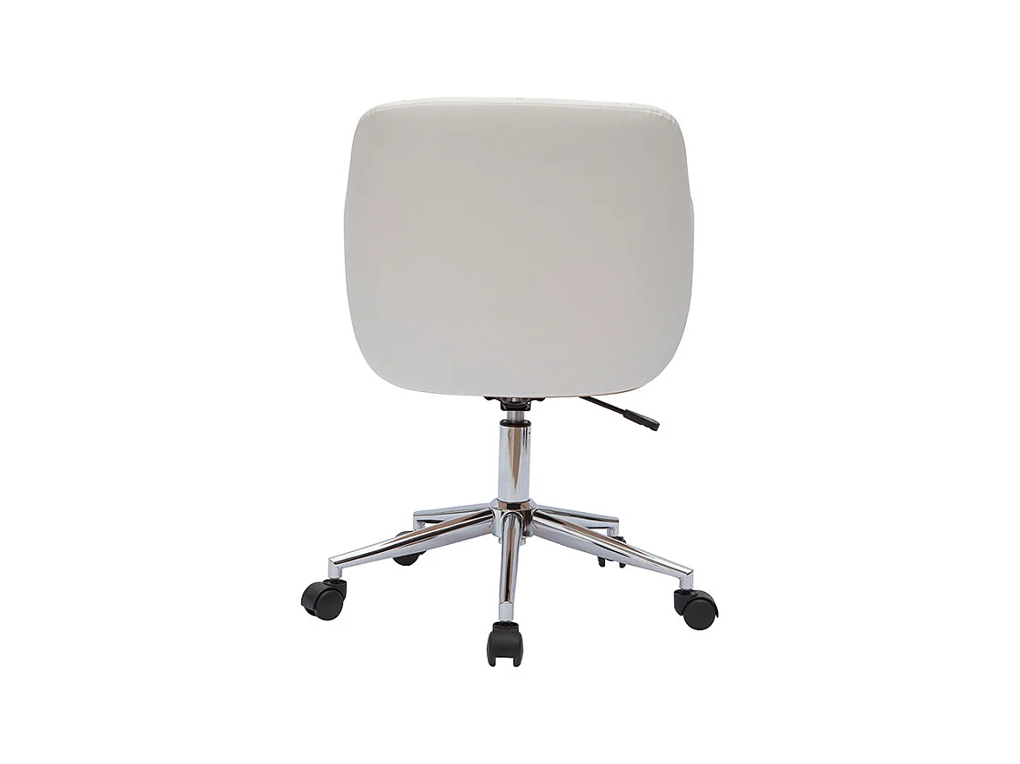 Design-Bürostuhl in Weiß mit hellem Holz SANDRO