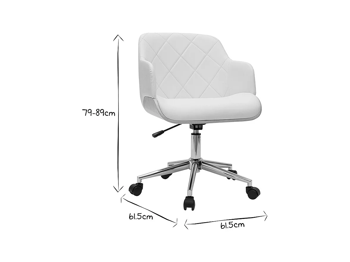 Design-Bürostuhl in Weiß mit hellem Holz SANDRO