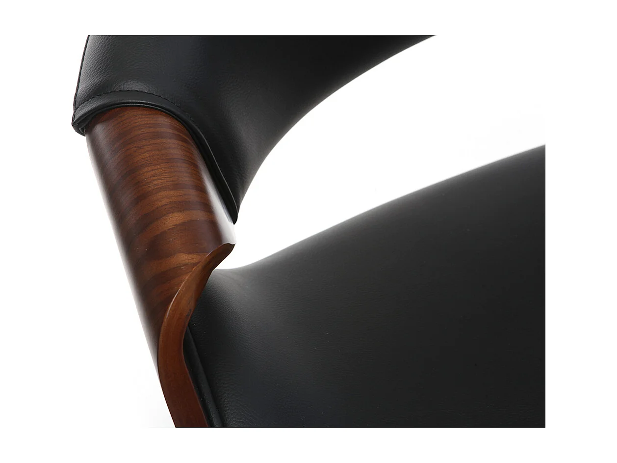 Silla de escritorio moderna polipiel negro y nogal ARAMIS