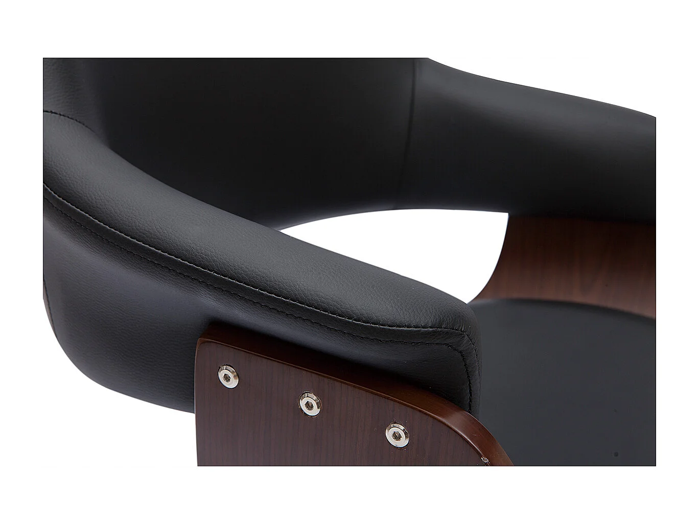 Silla de oficina moderna negra con madera oscura HANSEN