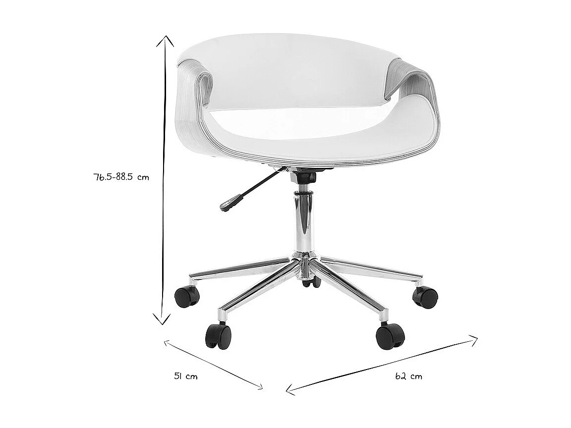 Poltrona da ufficio design in poliuretano Bianco / Legno chiaro ARAMIS