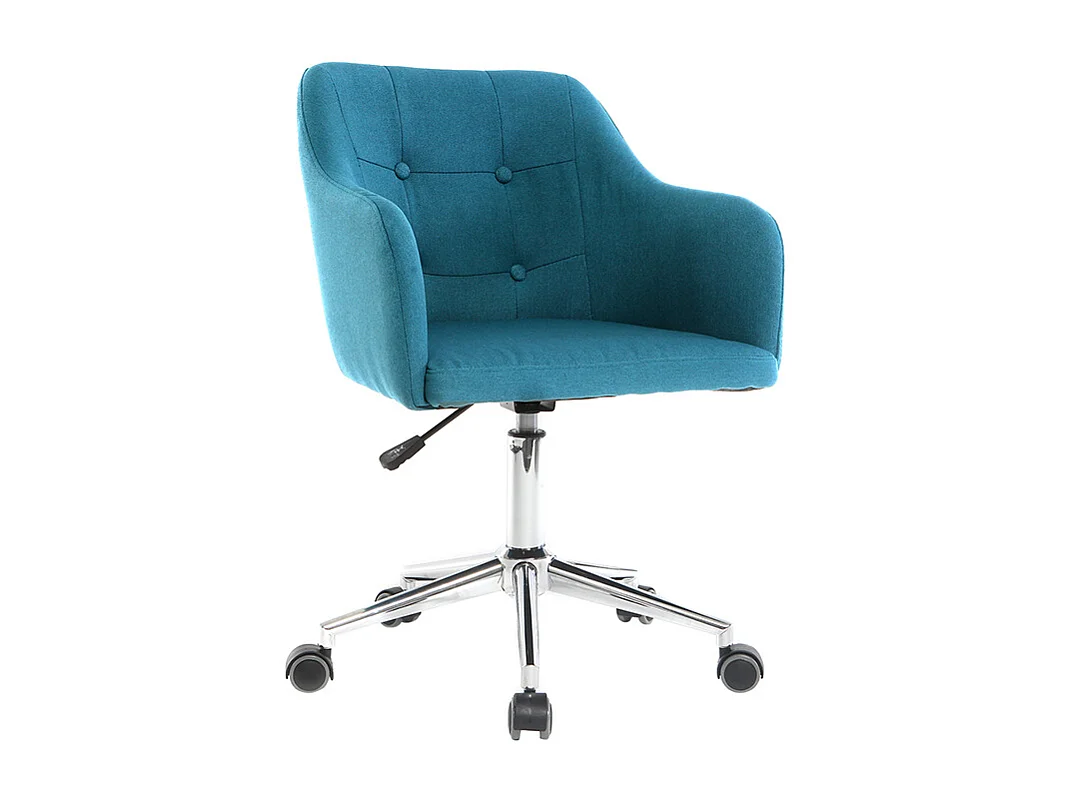 Sillón de escritorio diseño tejido azul petróleo BALTIK