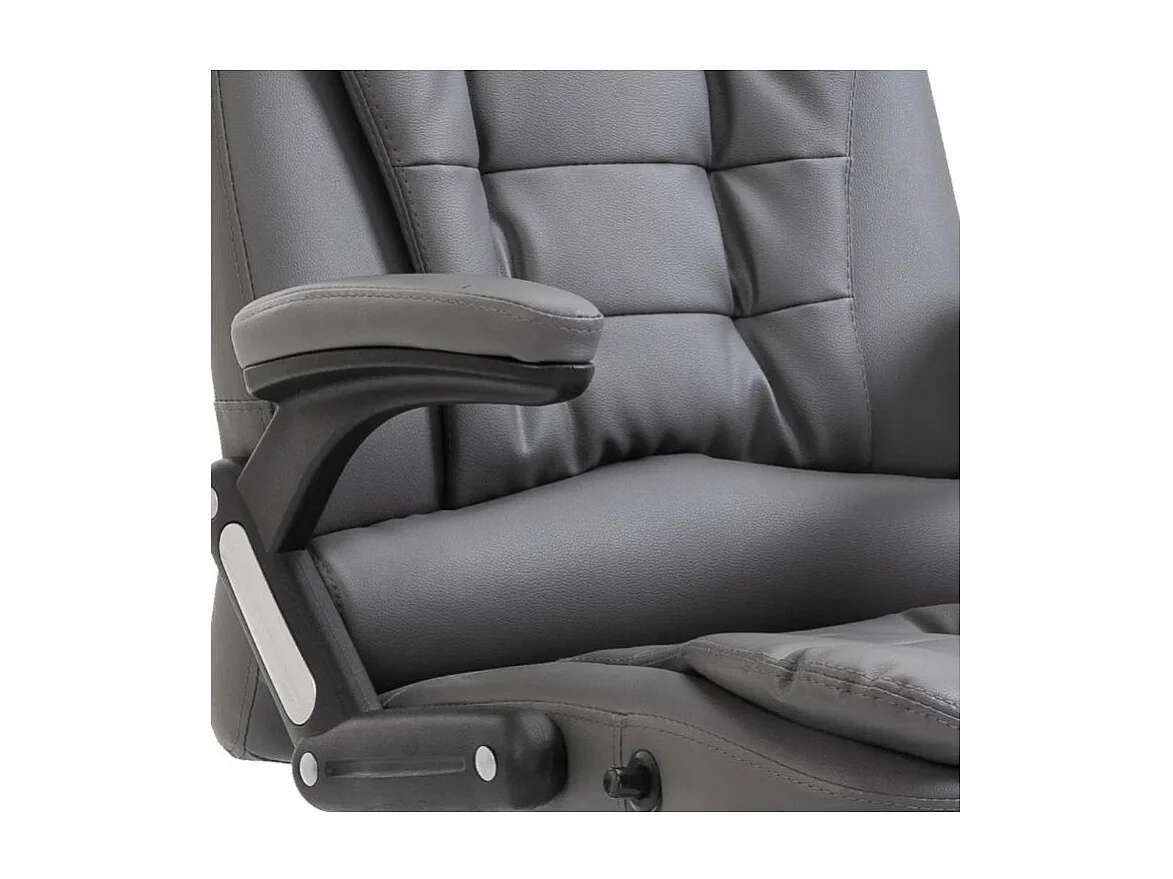 Fauteuil de bureau simili cuir gris Grease