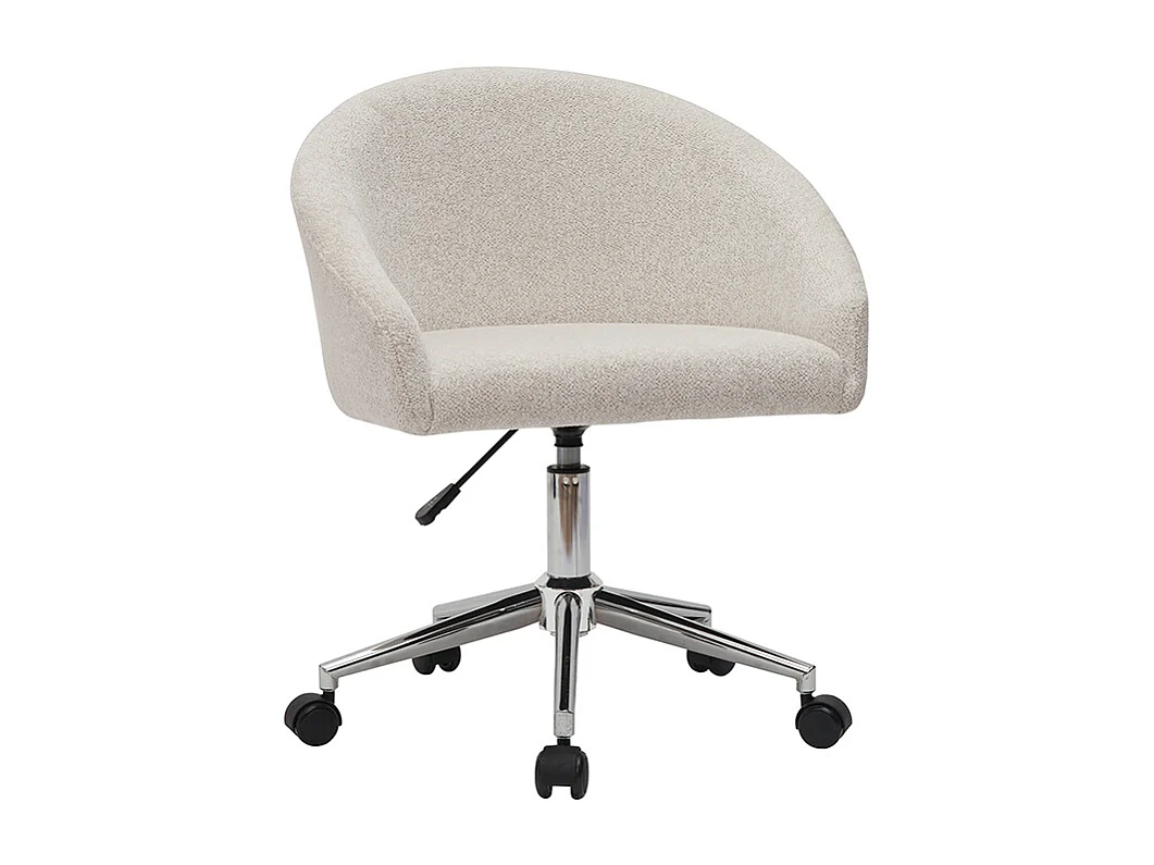 Silla de escritorio de diseño de terciopelo chenilla beige con ruedas RAVEN