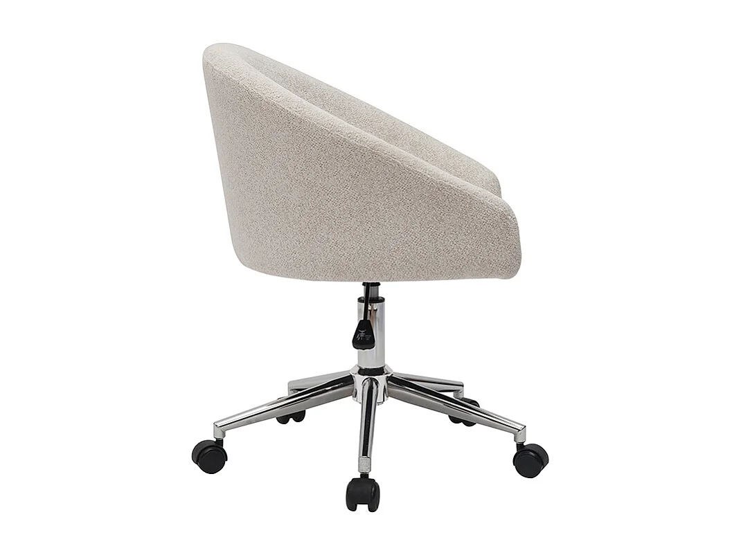 Silla de escritorio de diseño de terciopelo chenilla beige con ruedas RAVEN