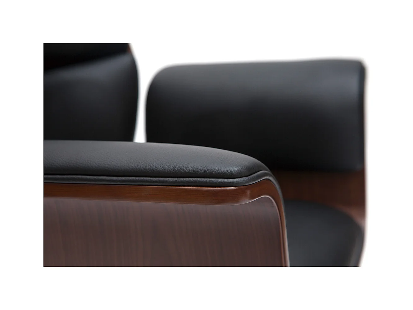 Design-Bürosessel schwarz und dunkles Holz ELON