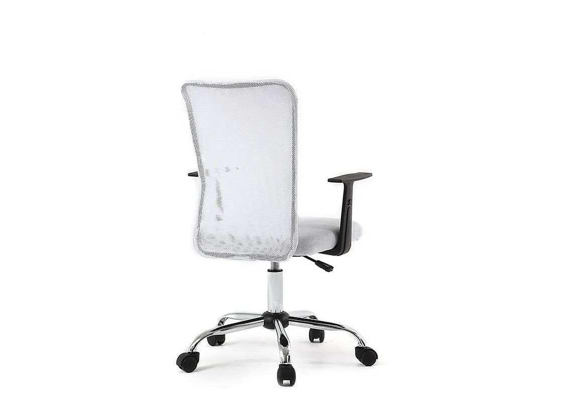 Fauteuil de bureau à roulettes design en mesh blanc et acier chromé PLUZ
