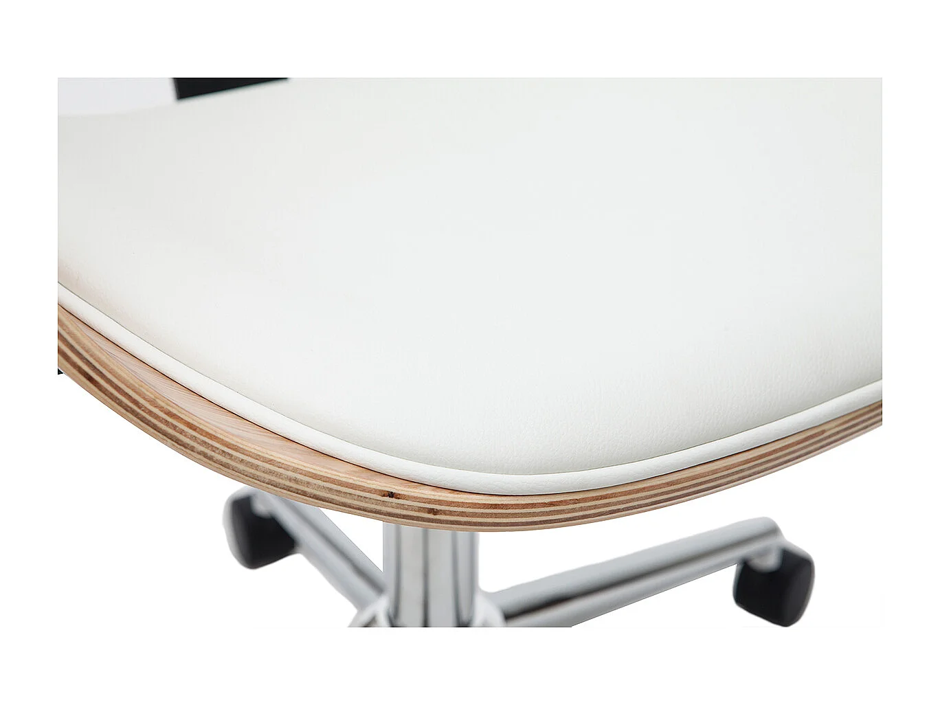 Poltrona da scrivania design bianco e legno chiaro GLORY