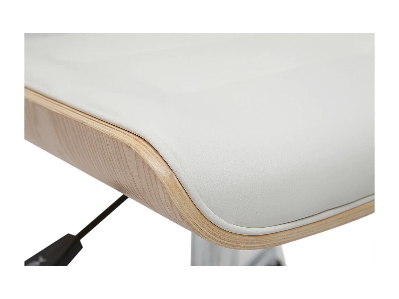 Sedia da ufficio girevole bianco e legno chiaro ARAMON