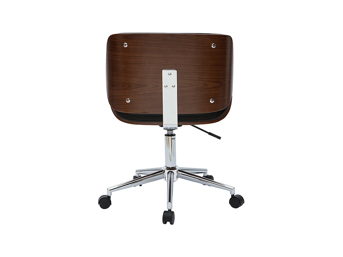 Bürostuhl schwarz mit dunklem Holz RUBBENS