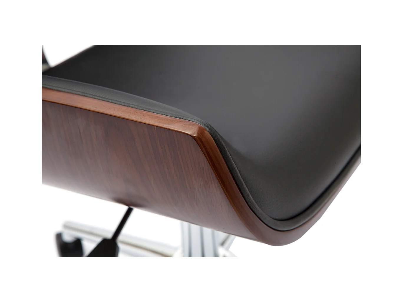 Bürostuhl schwarz mit dunklem Holz RUBBENS