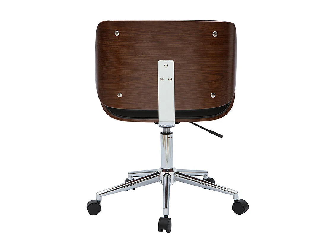 Bürostuhl schwarz mit dunklem Holz RUBBENS