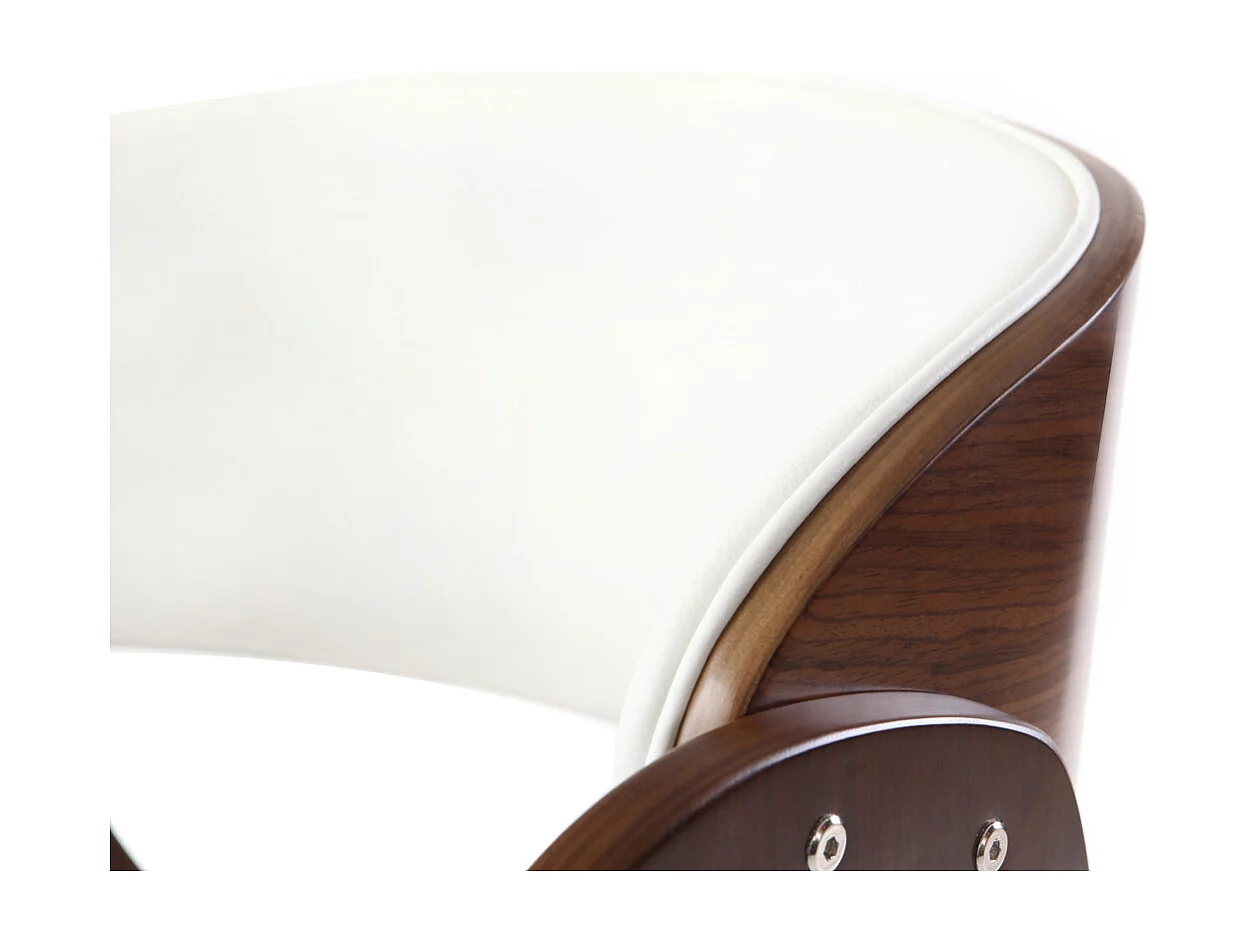 Silla de escritorio nogal y blanco con ruedas BENT