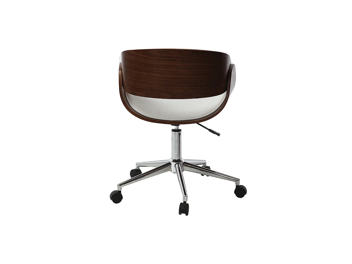 Silla de escritorio nogal y blanco con ruedas BENT