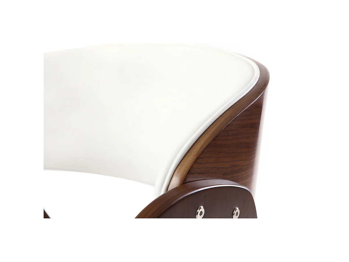 Silla de escritorio nogal y blanco con ruedas BENT