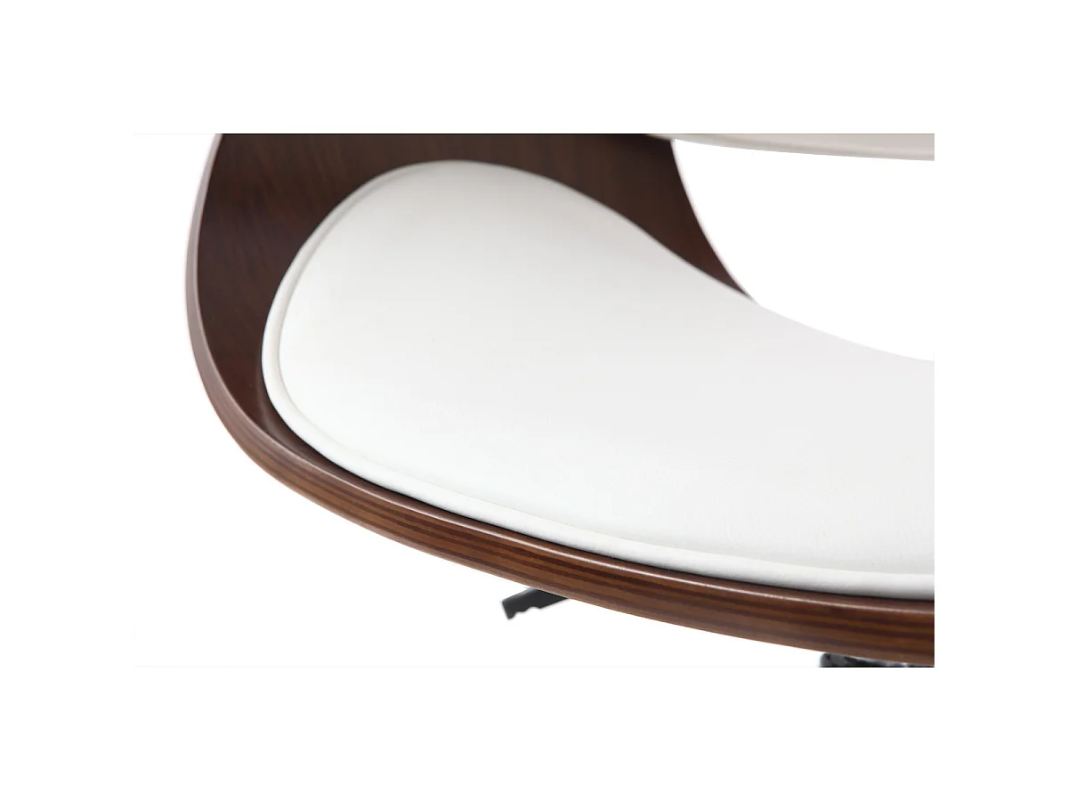 Silla de escritorio nogal y blanco con ruedas BENT