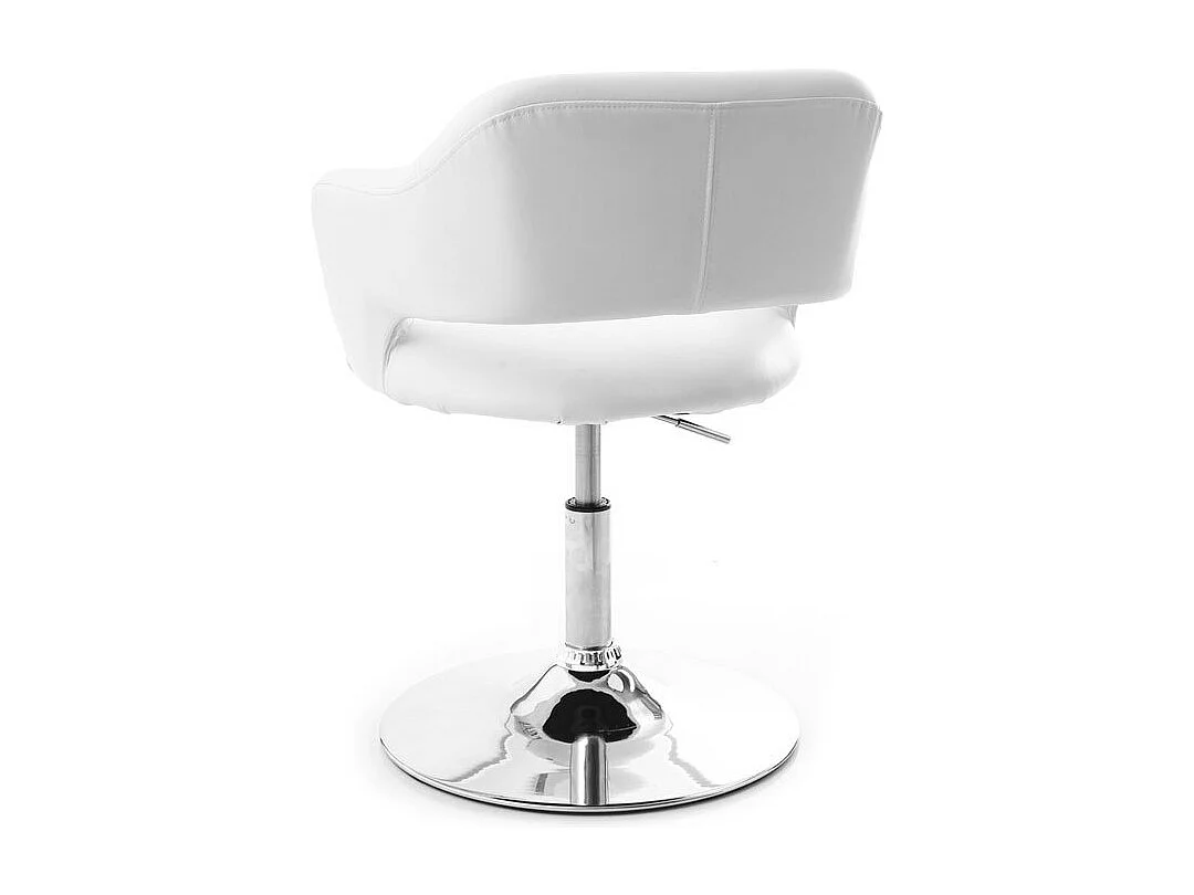 Fauteuil pivotant design blanc et acier chromé JESSY