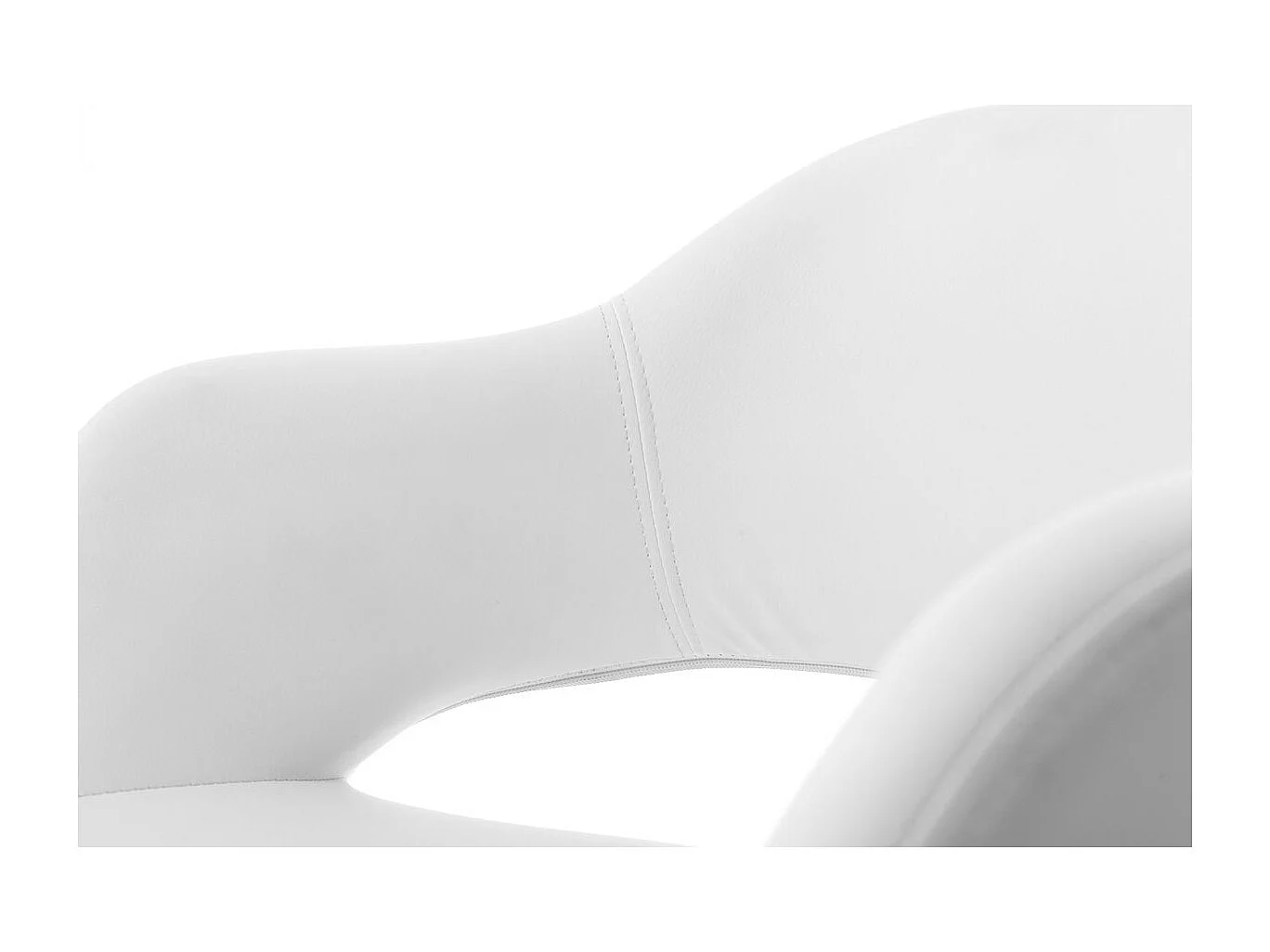 Fauteuil pivotant design blanc et acier chromé JESSY