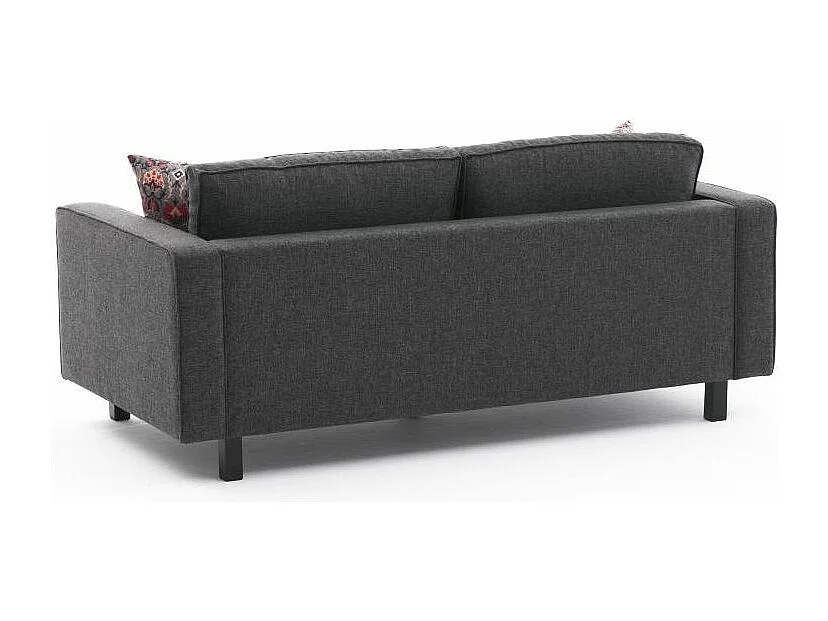 Canapé classique 2 places tissu lin anthracite Kalena 180cm