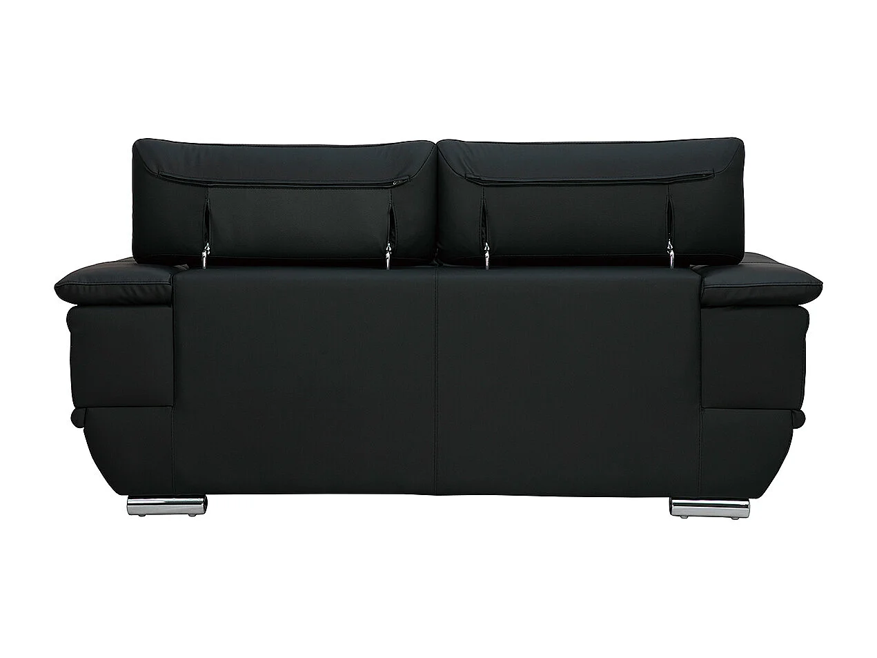 Divano nero in pelle design 2 posti con poggiatesta reclinabile EWING