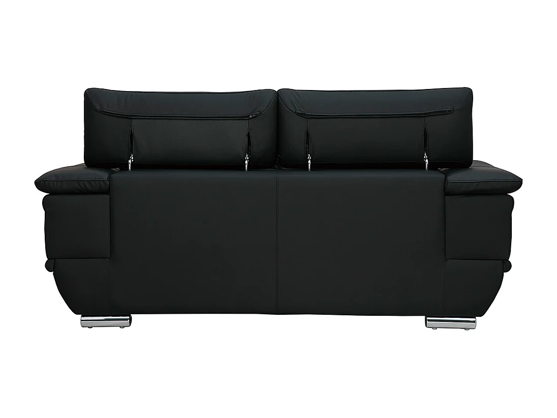 Design-Ledersofa zwei Plätze verstellbares Kopfstück Schwarz EWING - Büffelleder