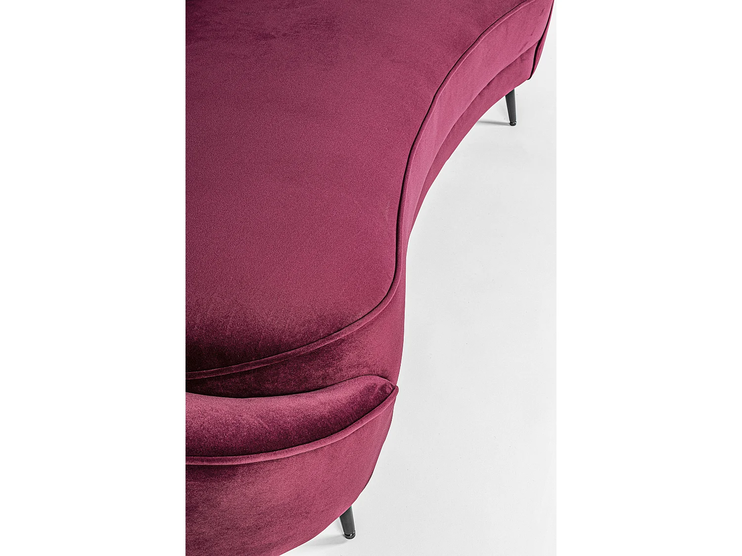 Canapé en polyester à effet de velours rose foncé 2 places Sera