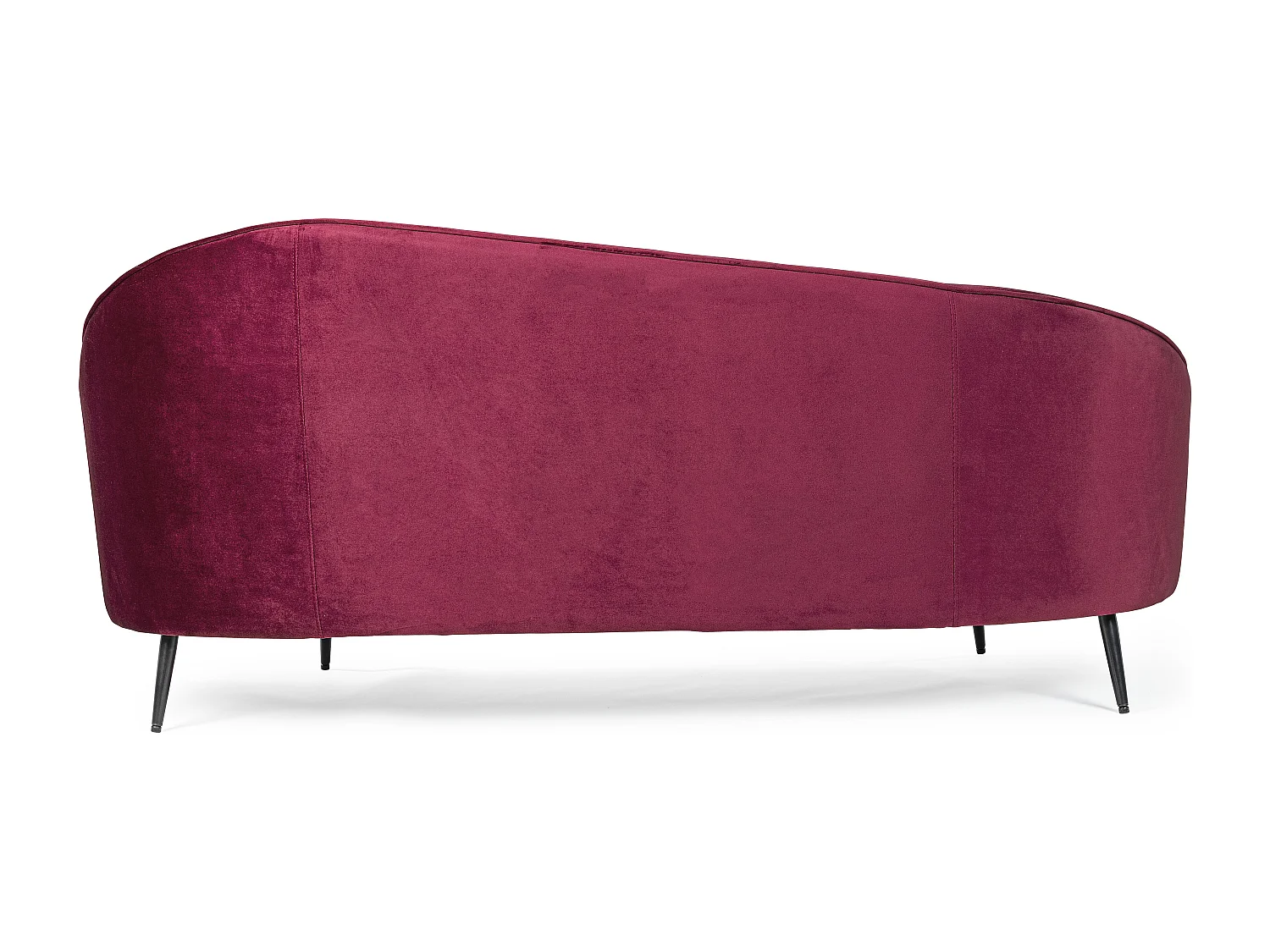 Canapé en polyester à effet de velours rose foncé 2 places Sera