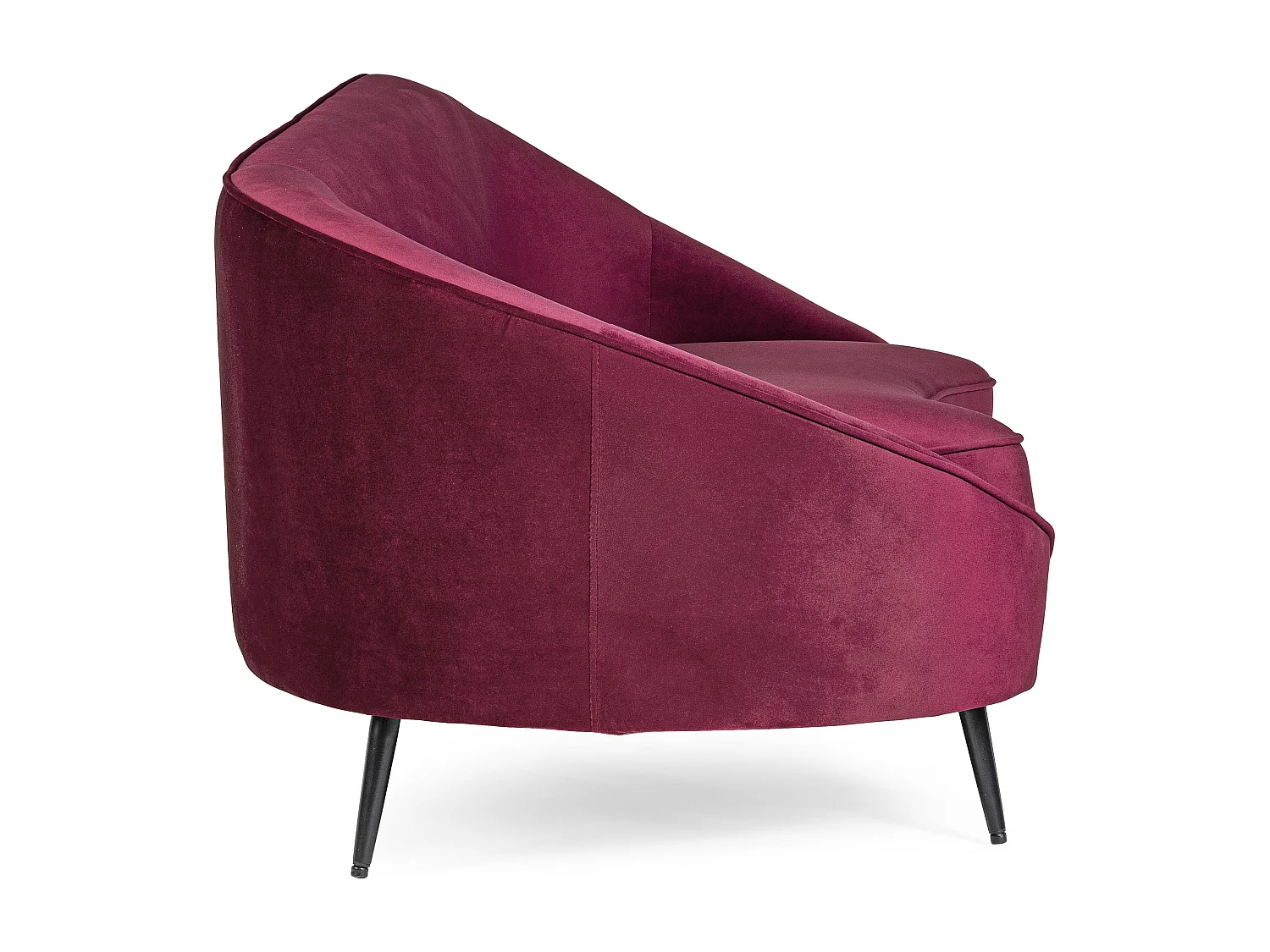 Canapé en polyester à effet de velours rose foncé 2 places Sera