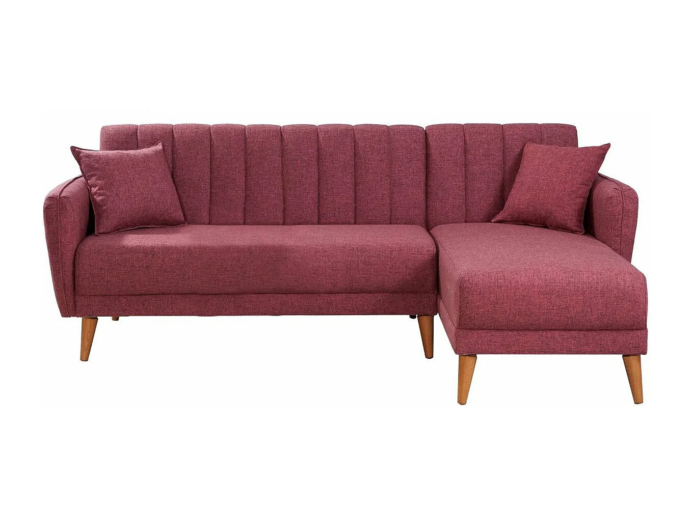 Canapé d'angle à droite convertible lin crème Bompart 225cm