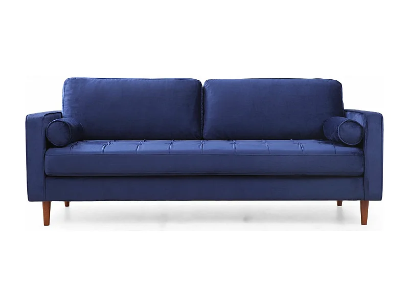 Canapé 3 places velours bleu Romuza 215cm