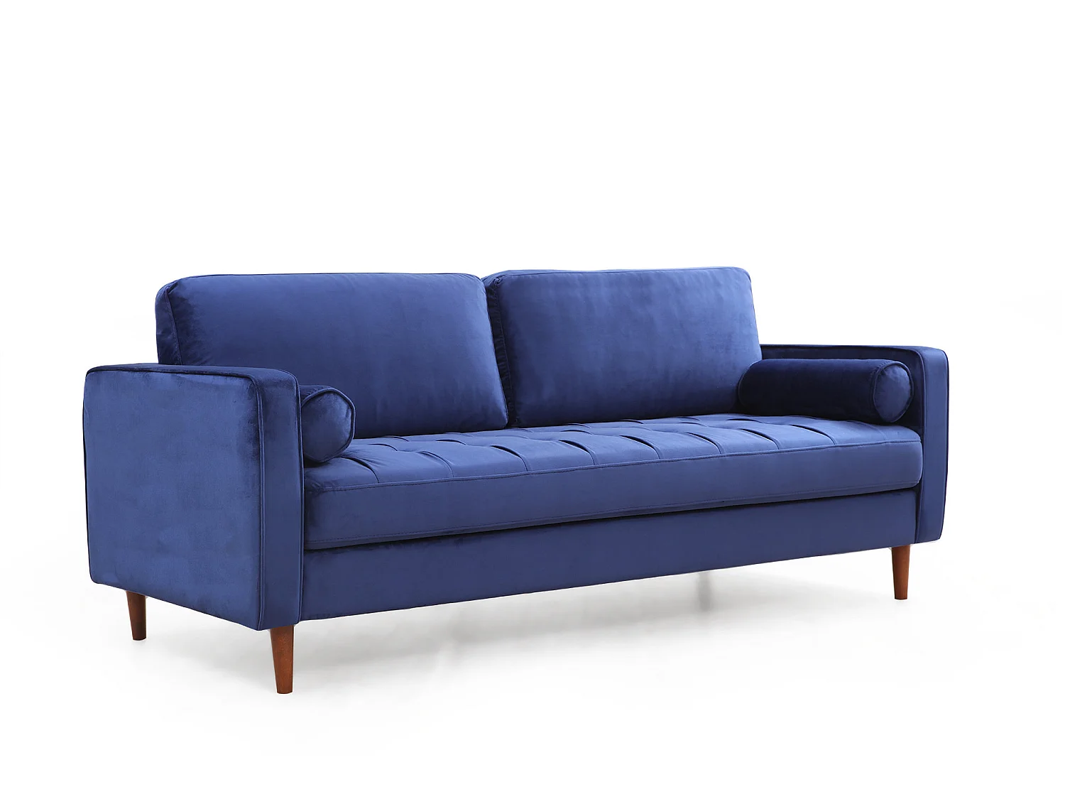 Canapé 3 places velours bleu Romuza 215cm