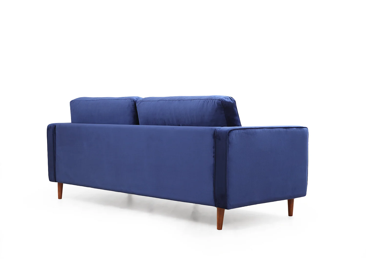 Canapé 3 places velours bleu Romuza 215cm