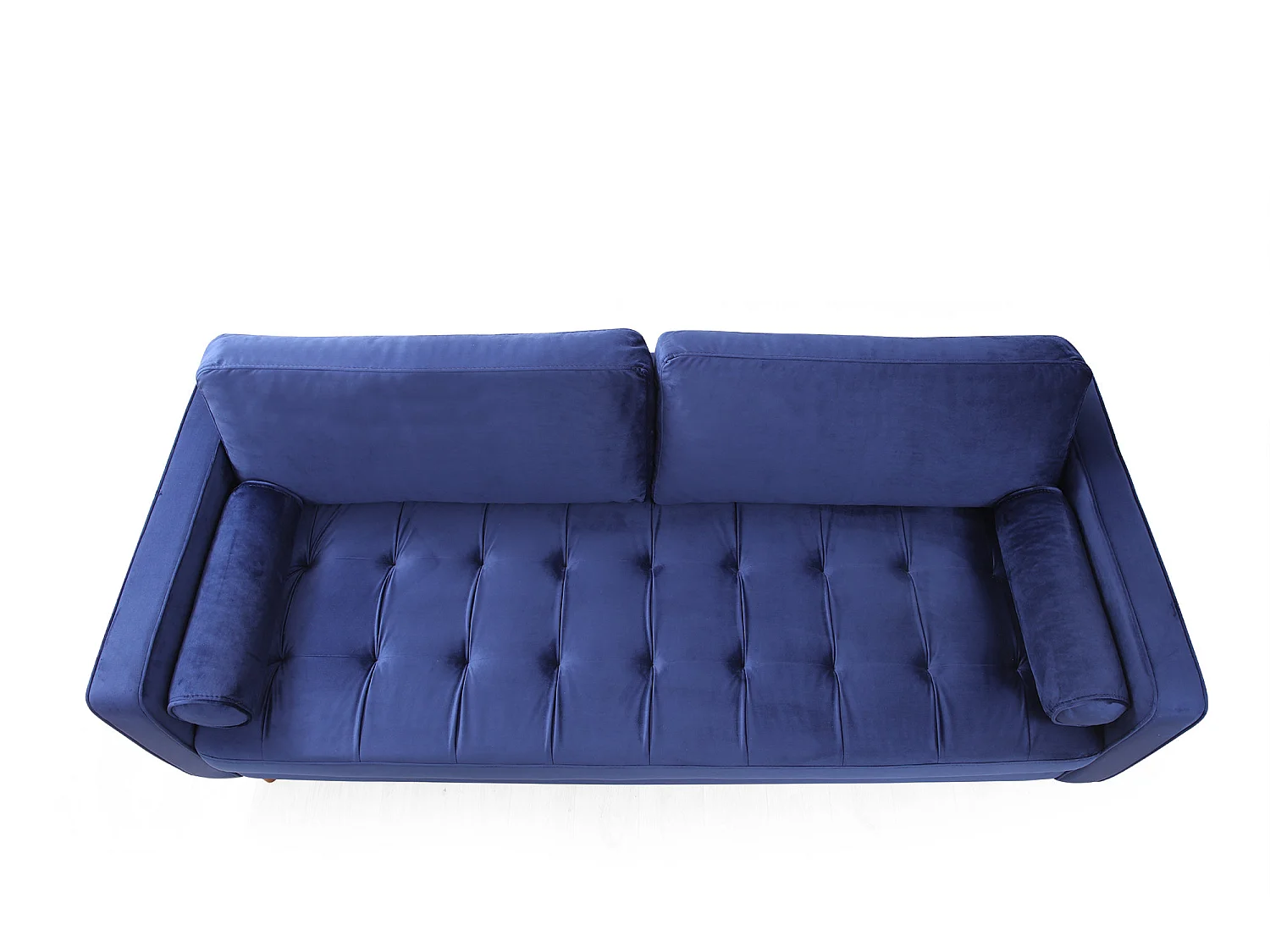 Canapé 3 places velours bleu Romuza 215cm