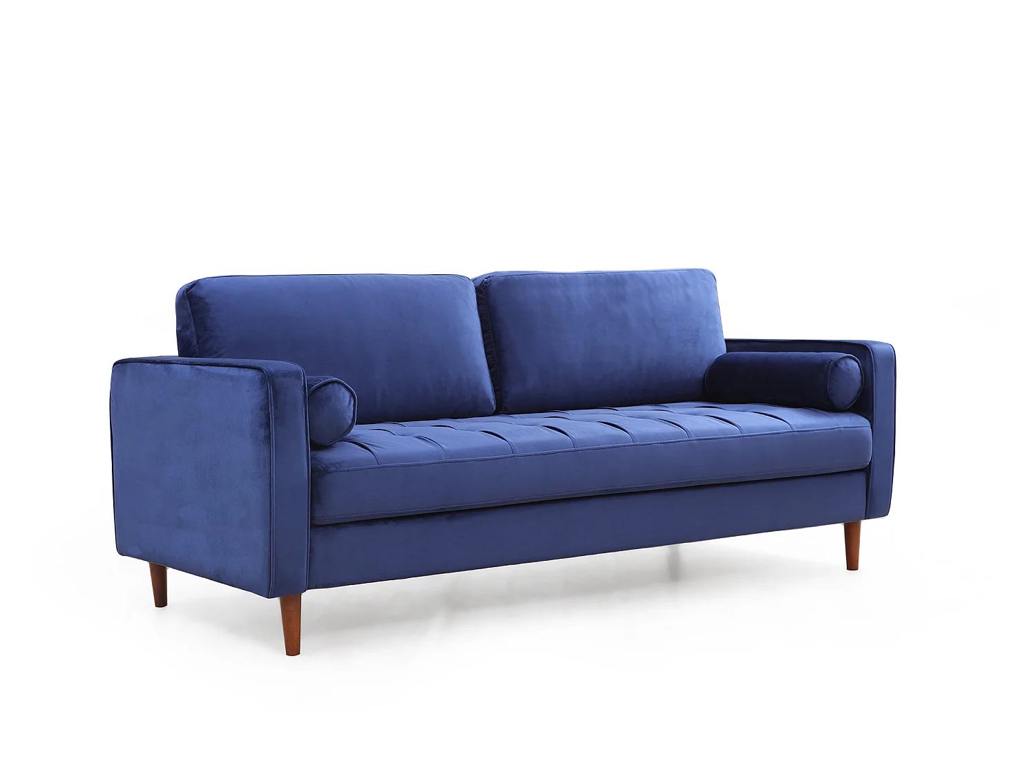 Canapé 3 places velours bleu Romuza 215cm