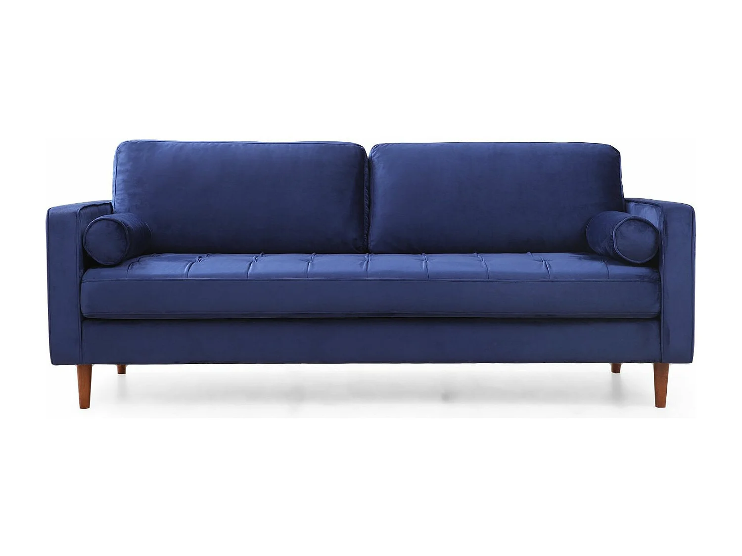 Canapé 3 places velours bleu Romuza 215cm