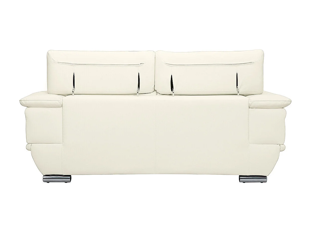 Design-Ledersofa zwei Plätze verstellbares Kopfstück Weiß EWING - Büffelleder