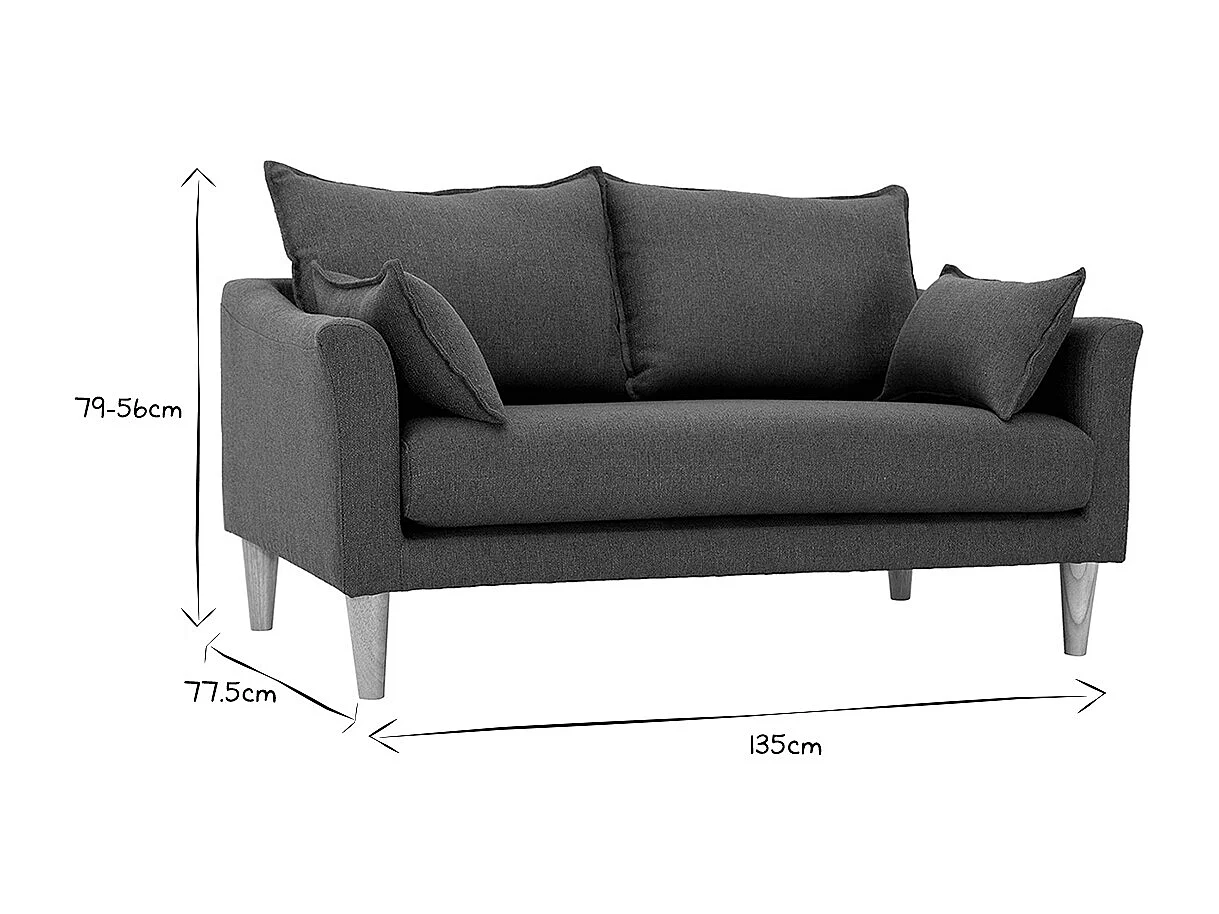 Skandinavisches 2-Sitzer-Sofa Khaki KATE