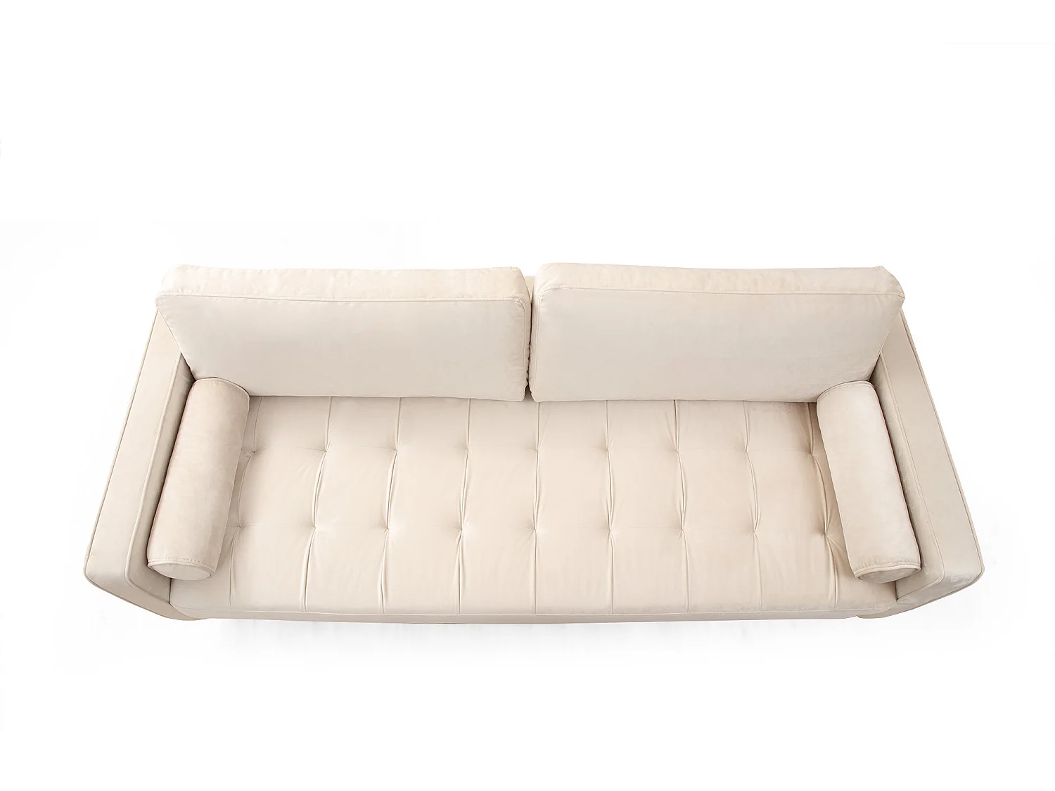 Canapé 3 places velours beige Romuza 215cm