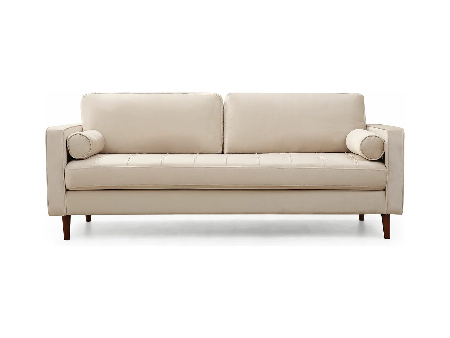 Canapé 3 places velours beige Romuza 215cm