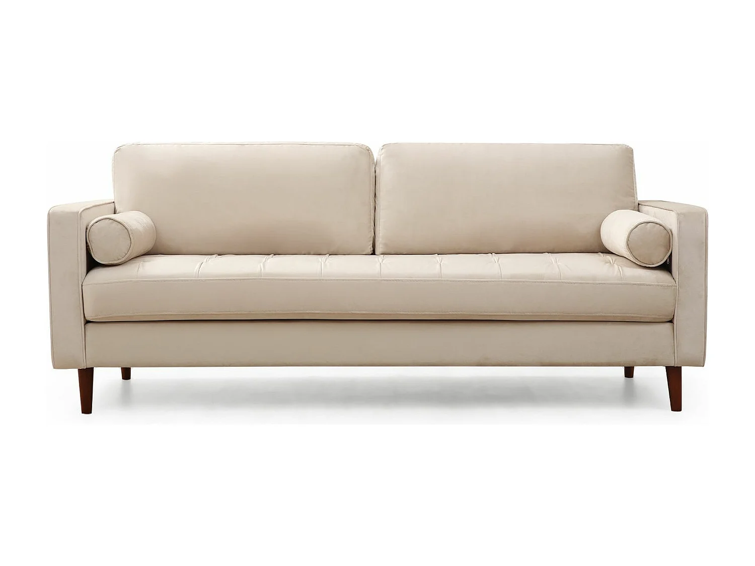 Canapé 3 places velours beige Romuza 215cm