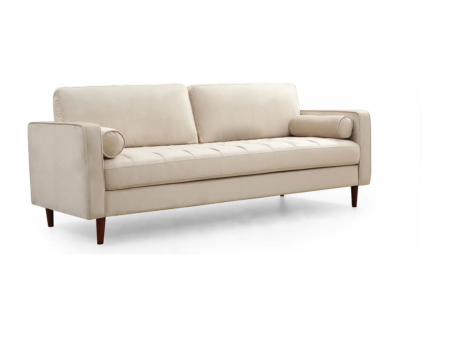 Canapé 3 places velours beige Romuza 215cm