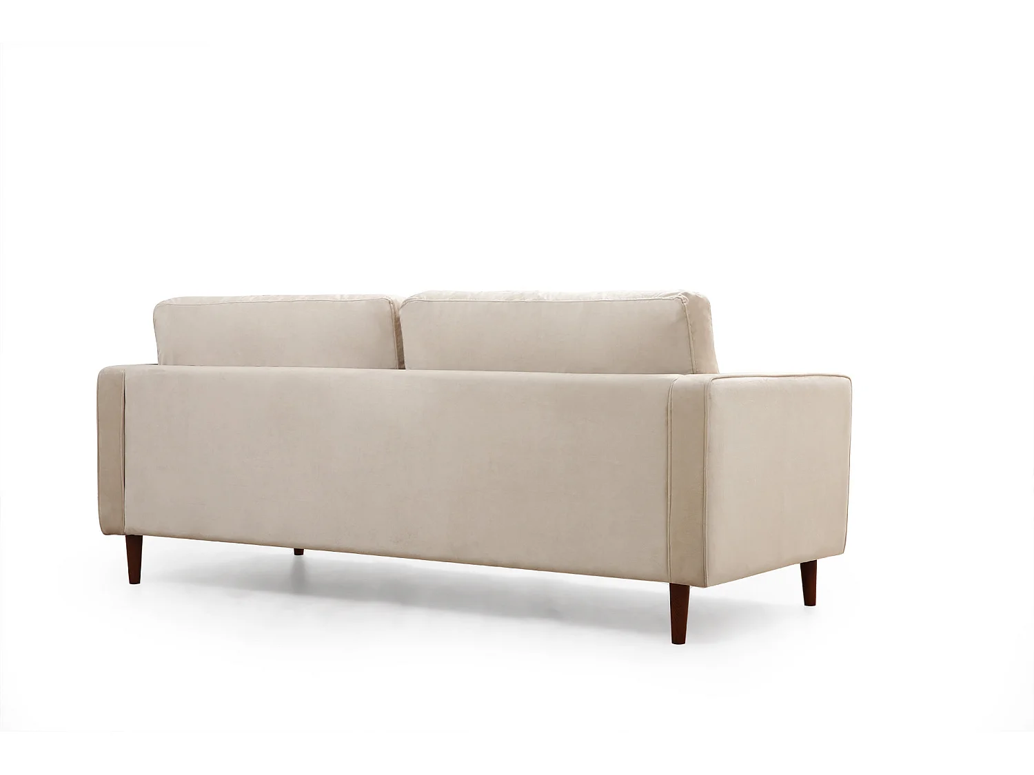 Canapé 3 places velours beige Romuza 215cm