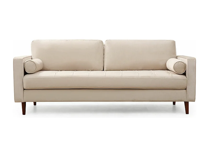 Canapé 3 places velours beige Romuza 215cm