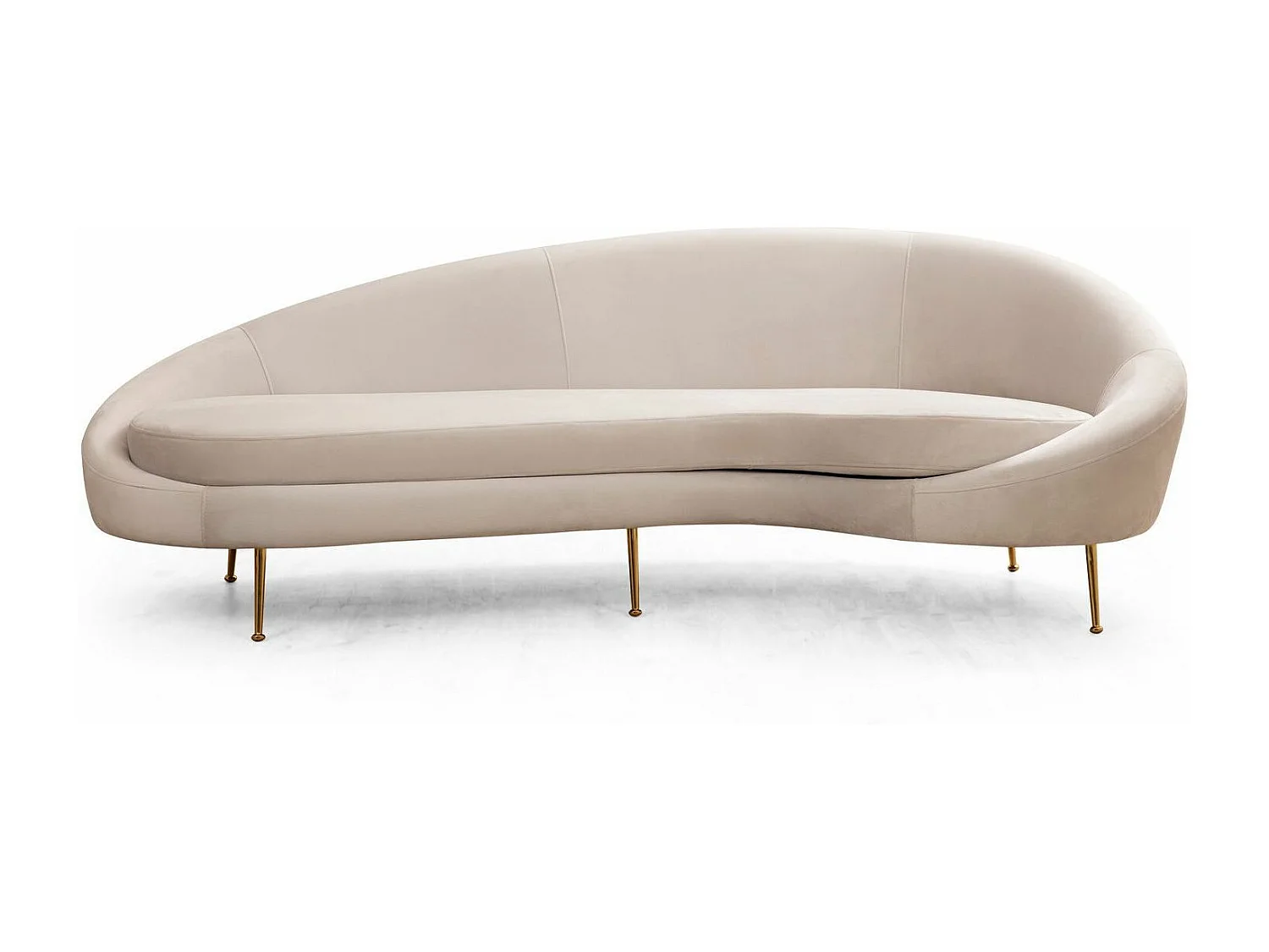 Canapé 3 places tissu beige arrondi coté droit Tazany 255cm